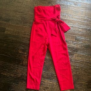 BLACK HALO RED CREPE JUMPSUIT SZ 12